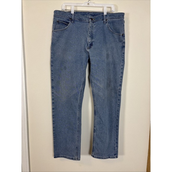 Wrangler Other - Wrangler Jeans Men's 38X30 Blue Denim Cowboy Cut Western Straight Leg Light Wash